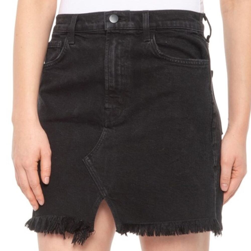 J Brand Women's Black Distressed Jules High-Waisted Skirt Size 30 NEW